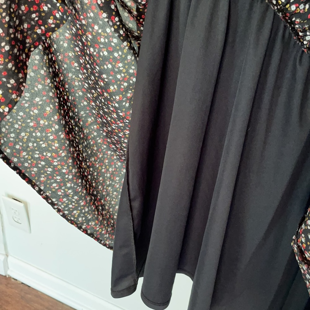 TORRID Black Floral Long Sleeve Skater Dress. Size 22. - Picture 11 of 12